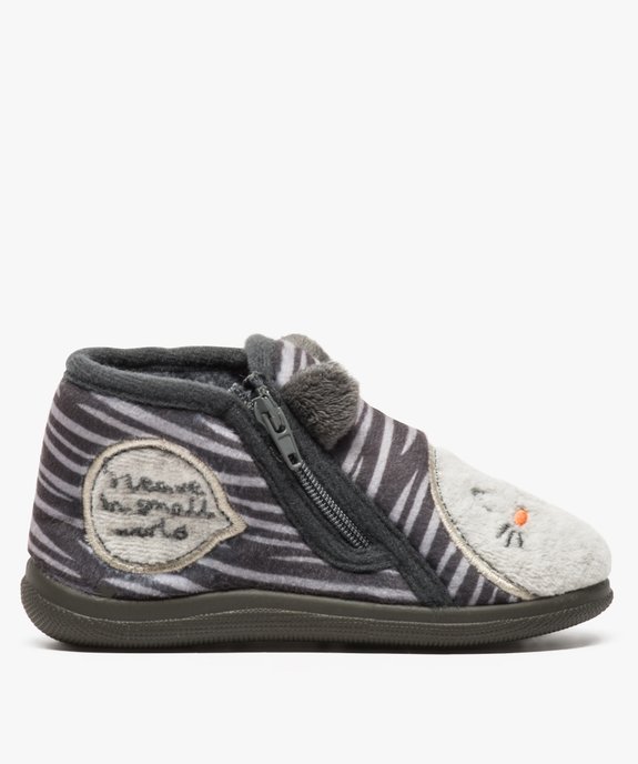 Chaussons bébé garçon en velours avec motif tigre vue1 - GEMO 4G BEBE - GEMO