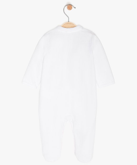 Pyjama bébé fille en velours avec col Claudine vue2 - GEMO(BB COUCHE) - GEMO