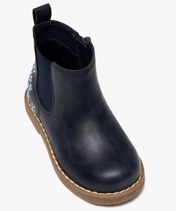 Boots bébé fille style Chelsea à zip avec détails brodés vue6 - LOVELY WINGS - GEMO