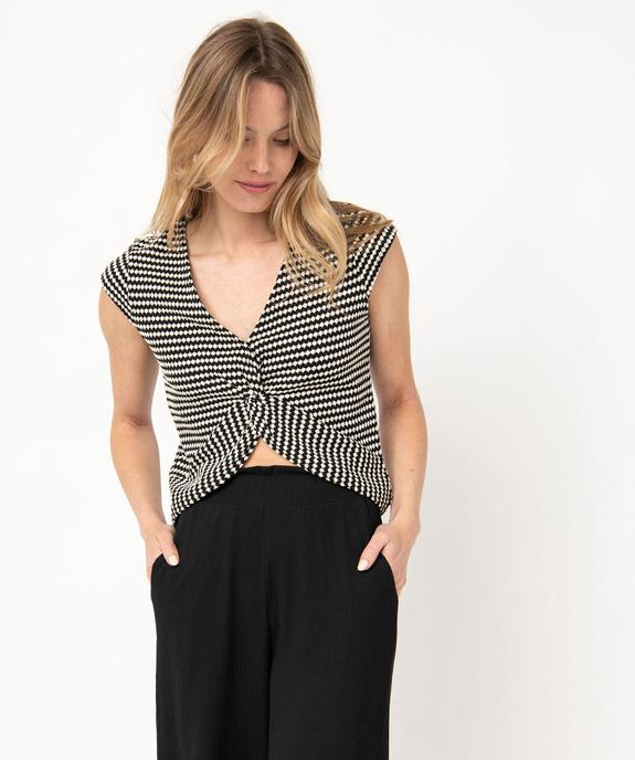Tee-shirt à manches courtes avec dos fantaisie femme vue2 - GEMO(FEMME PAP) - GEMO