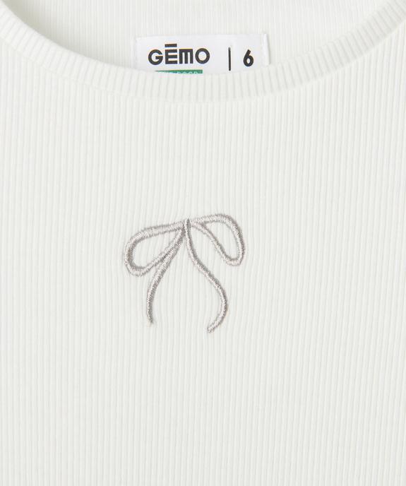 Tee-shirt manches longues finitions froncées fille vue3 - GEMO 4G FILLE - GEMO