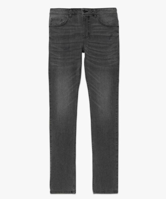 Jean homme coupe Slim délavé plissé sur les cuisses vue4 - GEMO 4G HOMME - GEMO