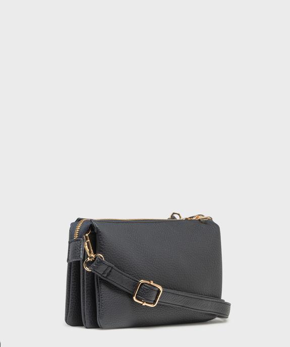 Sac 3 soufflets en matière grainée porté croisé femme vue2 - GEMO (ACCESS) - GEMO
