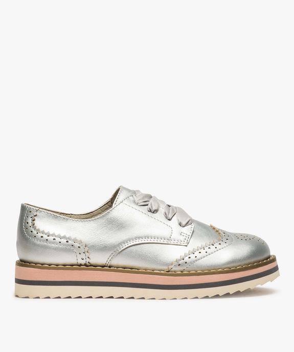 Derbies fille métallisés à lacets ruban et semelle crantée vue1 - GEMO (ENFANT) - GEMO