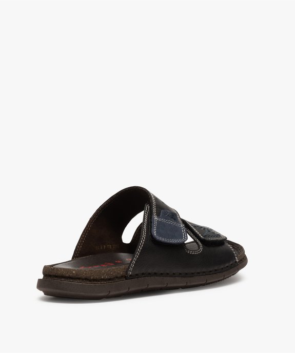Sandales homme mules dessus et intérieur cuir vue4 - ZEN AIR - GEMO