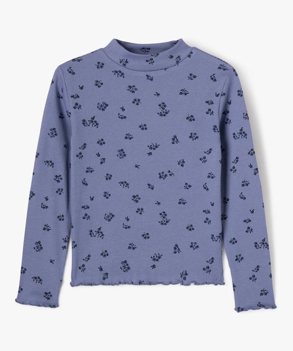 Tee-shirt manches longues col montant en maille côtelée fille - GEMO 4G FILLE Tee-shirt manches longues col montant en maille côtelée fille vue1 - GEMO 4G FILLE - GEMO