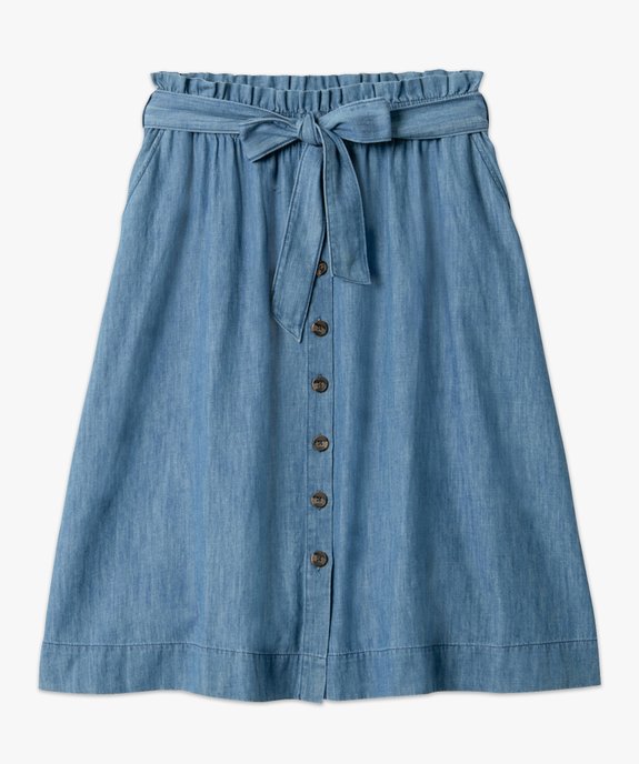 Jupe femme grande taille en chambray fermeture boutons vue4 - GEMO (G TAILLE) - GEMO