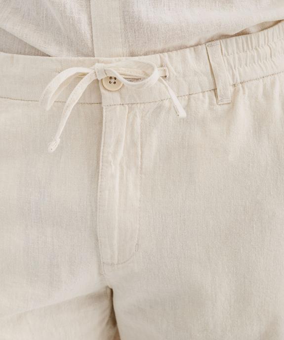 Bermuda en lin et coton coupe regular homme vue2 - GEMO 4G HOMME - GEMO