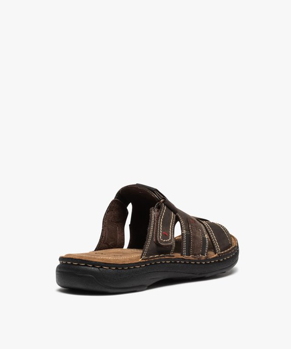 Mules homme confort dessus cuir avec bride ajustable vue4 - GEMO (CASUAL) - GEMO