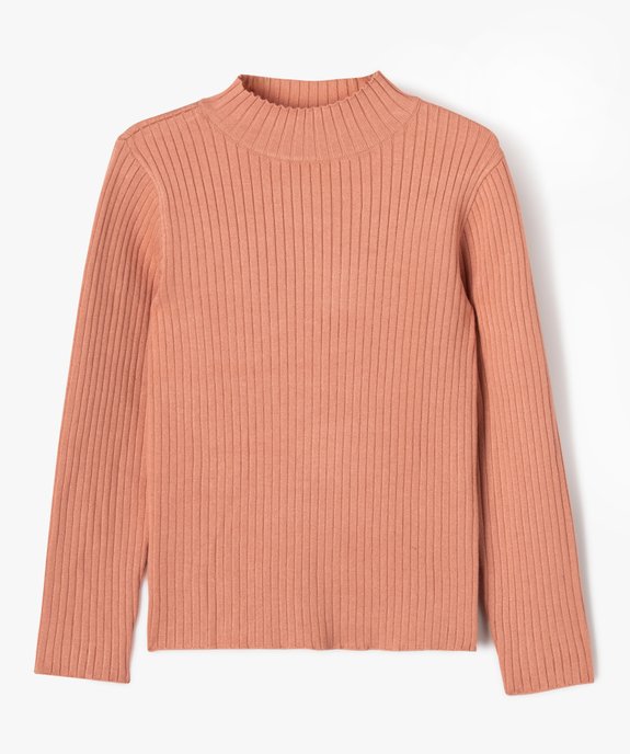 Pull en maille côtelée à col montant fille vue1 - GEMO 4G FILLE - GEMO