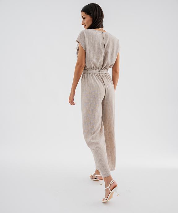 Combinaison pantalon cache-cœur à fines rayures femme vue2 - GEMO(FEMME PAP) - GEMO