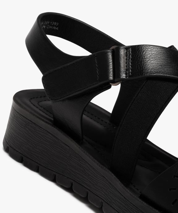 Sandales femme confort unies à semelle crantée avec brides fantaisie vue6 - GEMO (CONFORT) - GEMO