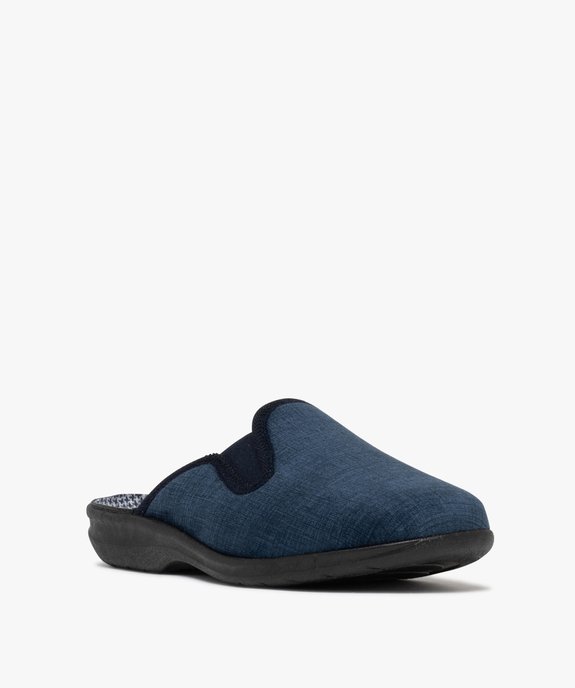Chaussons homme mules confort en velours intérieur motif à carreaux vue2 - G'FLEX - GEMO