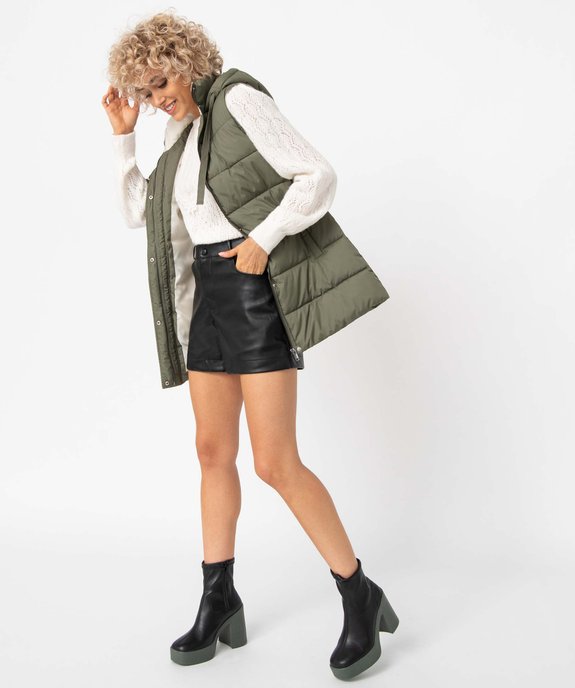 Short femme taille haute en matière imitation cuir vue5 - GEMO(FEMME PAP) - GEMO