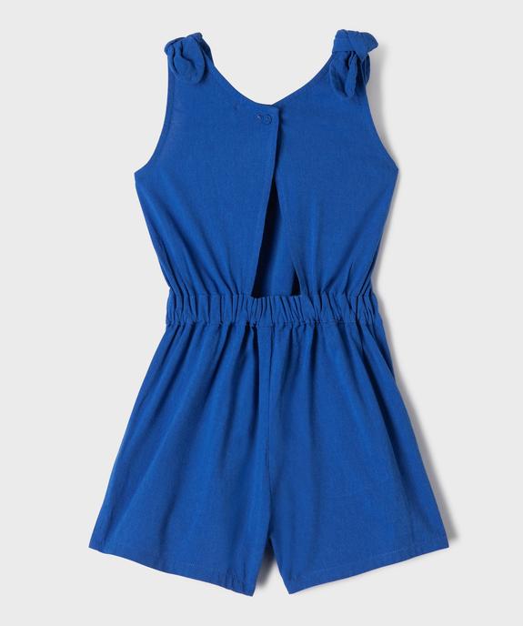 Combishort sans manches en coton et viscose fille - LuluCastagnette vue3 - LULU CASTAGNETTE GEMO FOR GOOD - GEMO