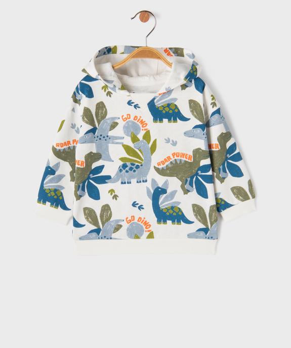 Sweat à capuche à motif dinosaure facile à enfiler bébé garçon vue1 - GEMO 4G BEBE - GEMO