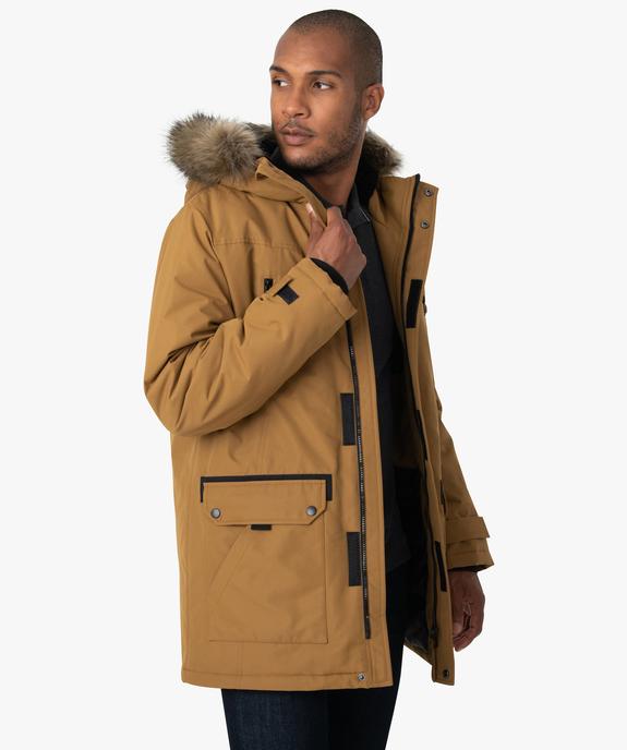 Parka homme matelassée à capuche avec bord fantaisie amovible - GEMO (HOMME) Parka homme matelassée à capuche avec bord fantaisie amovible vue1 - GEMO (HOMME) - GEMO