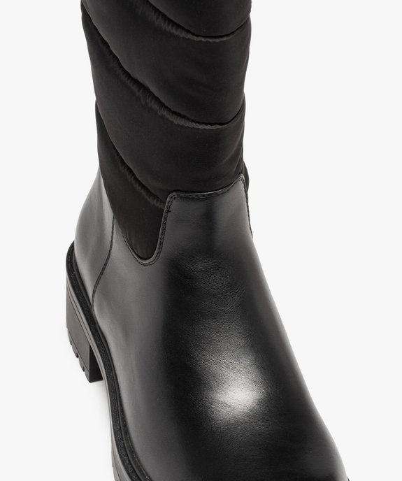 Bottes femme unies à semelle crantée et tige matelassée vue6 - GEMO (CASUAL) - GEMO