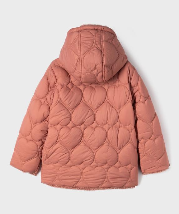 Manteau à capuche réversible fille - GEMO (ENFANT) Manteau à capuche réversible fille vue4 - GEMO (ENFANT) - GEMO