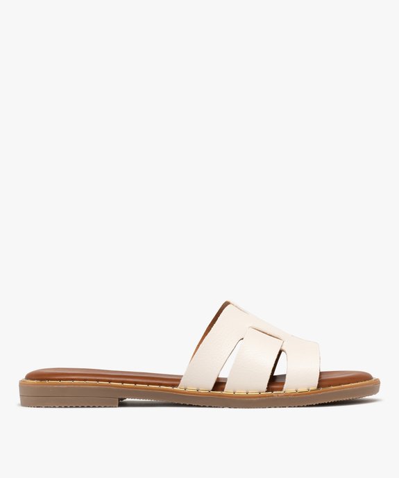 Mules femme plates dessus larges brides unies vue2 - FOLLOW ME - GEMO