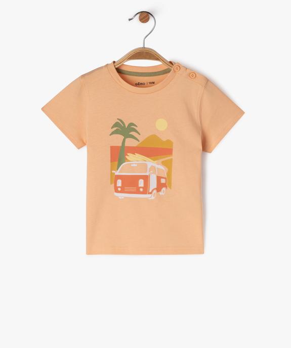 Tee-shirt à manches courtes avec motif estival bébé garçon vue1 - GEMO 4G BEBE - GEMO