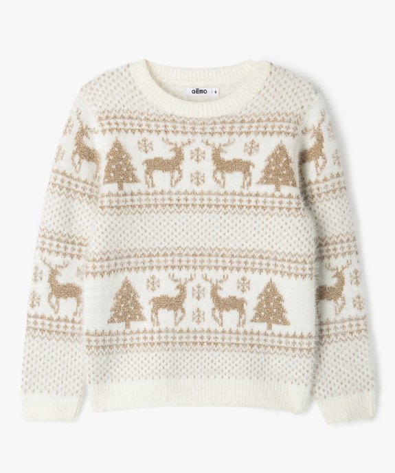 Pull de Noël à motifs scintillants fille vue2 - GEMO (ENFANT) - GEMO