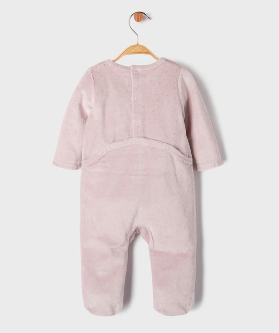 Pyjama en velours à pont-dos et pois bébé vue3 - GEMO 4G BEBE - GEMO