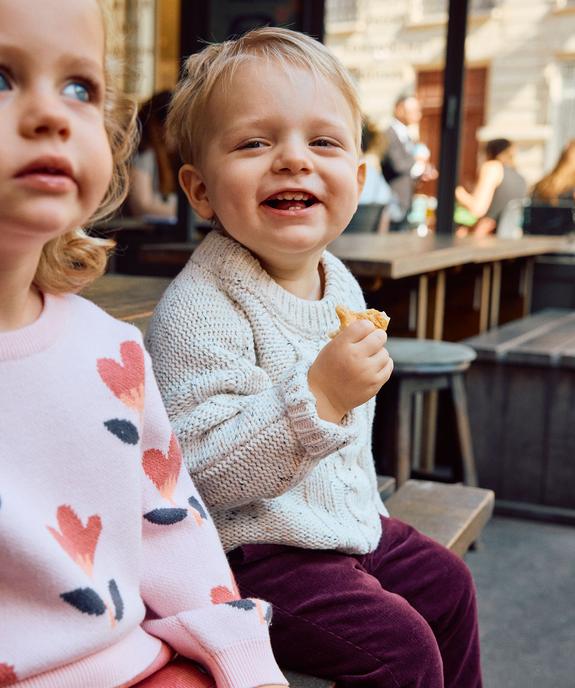 Pantalon en velours doublé jersey à taille élastiquée bébé vue5 - GEMO(BEBE DEBT) - GEMO