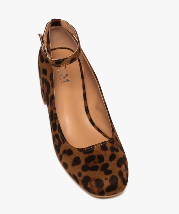 Ballerines femme avec bride cheville à motif léopard vue5 - SANS MARQUE - GEMO