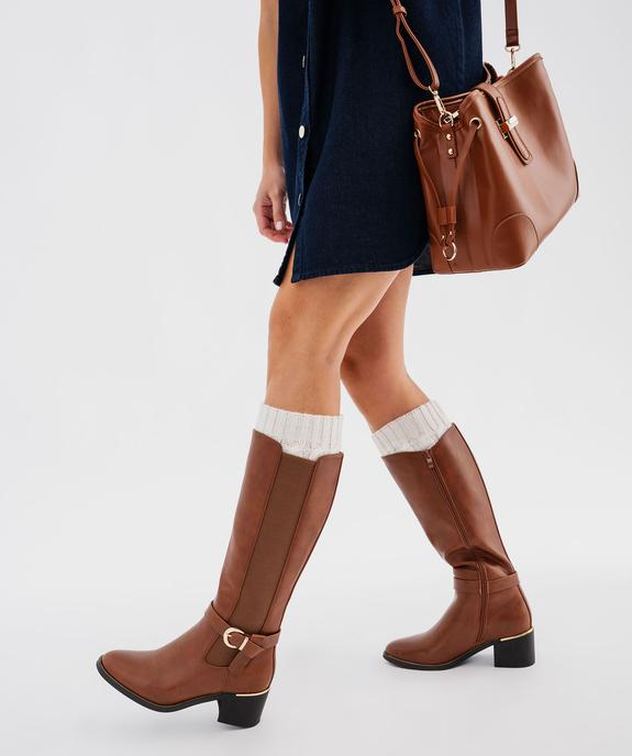 Bottes avec bande élastique sur le côté femme - Valentina Baldano vue1 - VALENTINA BALDANO GEMO FORGOOD - GEMO