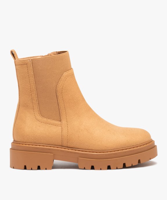 Boots en suédine, à tige élastique et semelle crantée vue1 - GEMO (CASUAL) - GEMO
