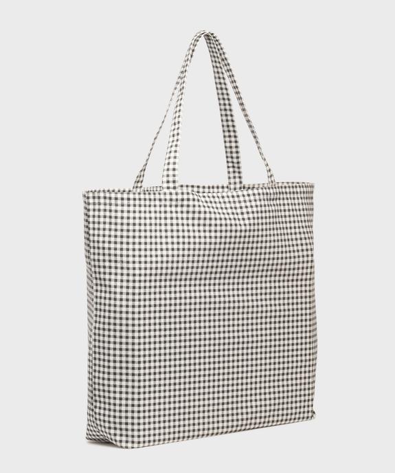 Tote bag à motif vichy vue2 - GEMO (ACCESS) - GEMO