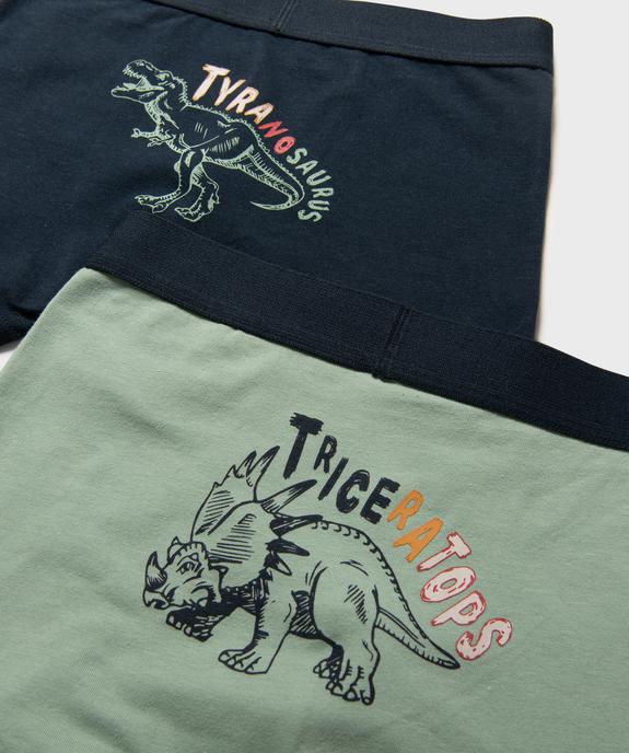 Boxers en coton stretch à motifs dinosaures garçon (lot de 2) vue3 - GEMO 4G GARCON - GEMO