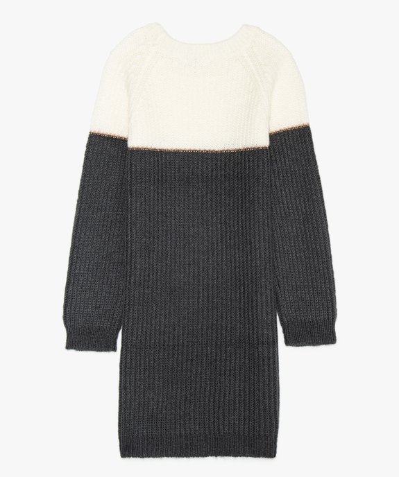 Robe fille bicolore en maille à manches longues vue2 - GEMO (ENFANT) - GEMO