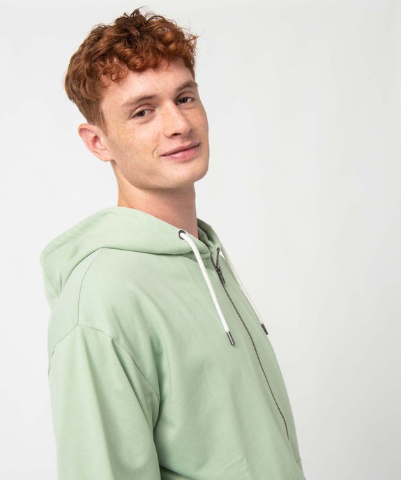 Sweat homme zippé à capuche intérieur bouclettes vue2 - GEMO (HOMME) - GEMO