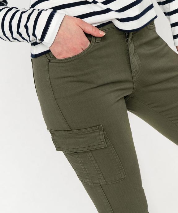 Pantalon coupe cargo femme en toile extensible vue2 - GEMO(FEMME PAP) - GEMO