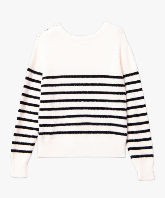 Pull rayé en maille duveteuse femme vue4 - GEMO(FEMME PAP) - GEMO
