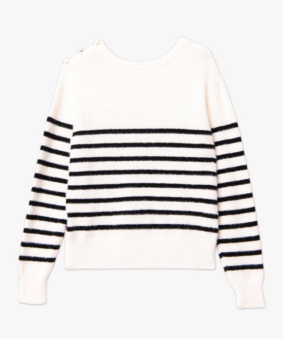 Pull rayé en maille duveteuse femme vue4 - GEMO(FEMME PAP) - GEMO