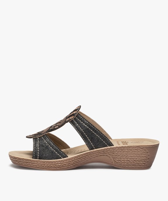 Mules femme confort dessus à brides ornées de strass vue3 - G'FLEX - GEMO