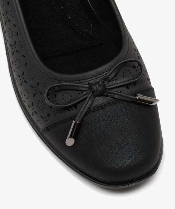 Escarpins femme confort unis à semelle compensée avec motifs ajourés  vue6 - GEMO 4G FEMME - GEMO