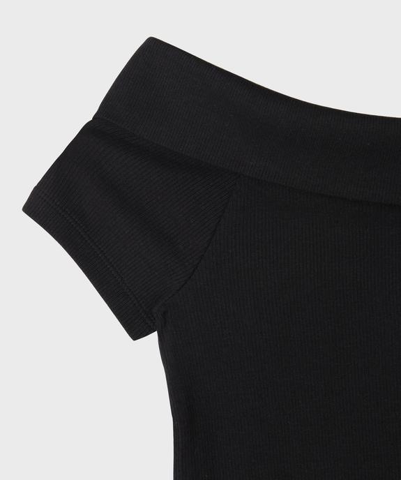 Tee-shirt manches courtes avec col Bardot fille vue2 - GEMO 4G FILLE - GEMO