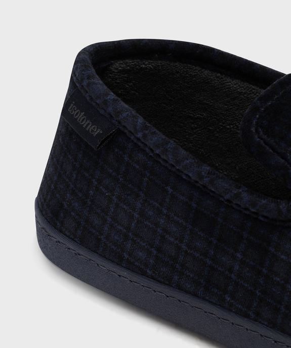 Chaussons enveloppants en velours à carreaux homme - Isotoner vue6 - ISOTONER - GEMO