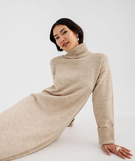 Robe pull longue à col roulé femme vue1 - GEMO(FEMME PAP) - GEMO