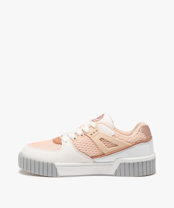 Baskets fille multi-matières à lacets – Camps United vue3 - CAMPS UNITED - GEMO