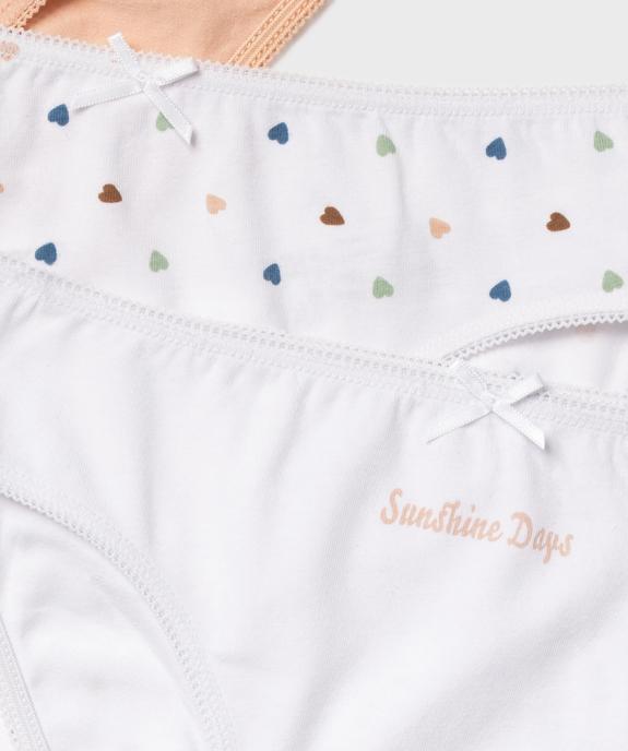 Culottes en coton stretch motifs fruits fille (lot de 3) vue2 - GEMO 4G FILLE - GEMO