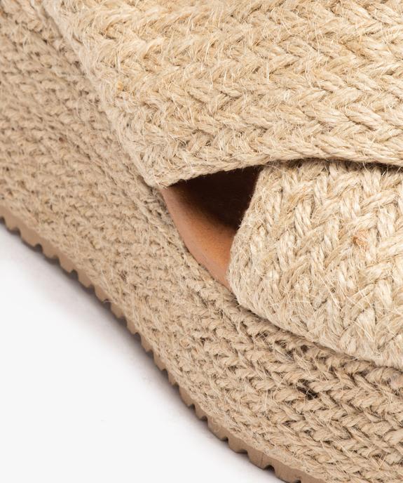 Sandales femme à talon compensé et à brides en corde tressée  vue6 - SANS MARQUE - GEMO