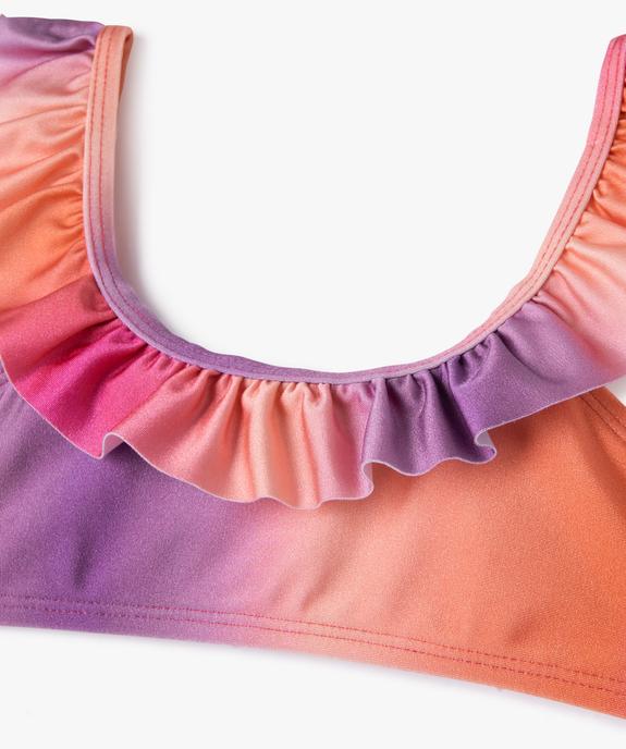 Maillot de bain deux pièces avec volant fille vue2 - GEMO 4G FILLE - GEMO