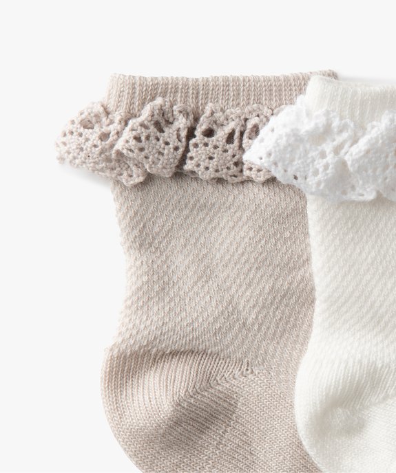 Chaussettes bébé fille à volants (lot de 2) vue2 - GEMO 4G BEBE - GEMO