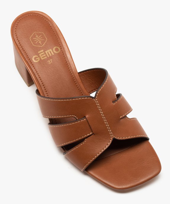 Mules femme unies à talon carré  vue5 - GEMO(URBAIN) - GEMO