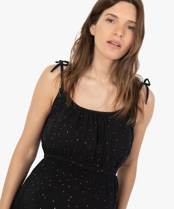 Robe de grossesse à fines bretelles en gaze de coton vue2 - GEMO (MATER) - GEMO